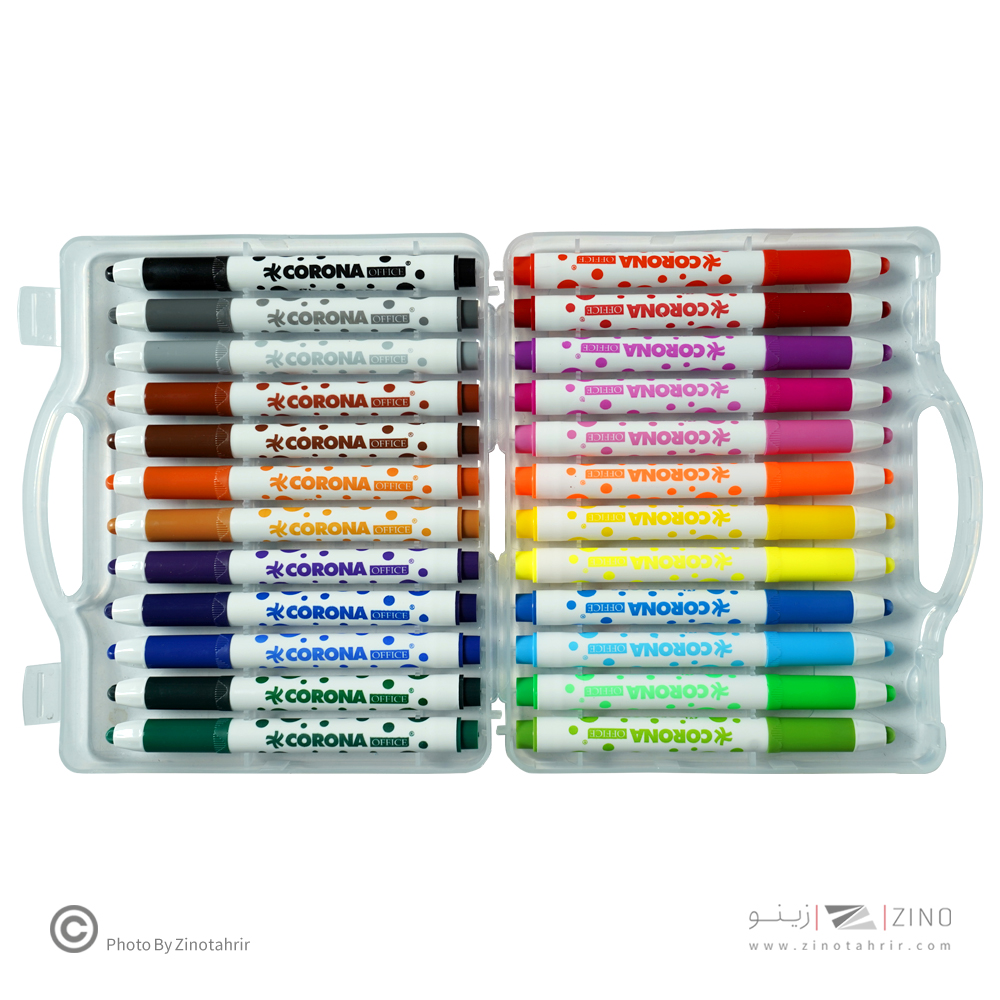 ماژیک نقاشی24رنگ جعبه طلقی کرونا کدWH6705-24